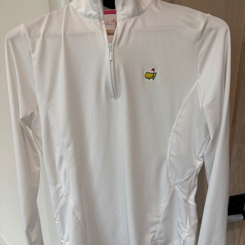 Magnolia Lane Masters Golf White Half Zip White Pullover Size M. Never worn.